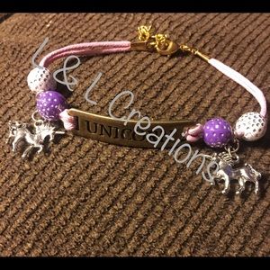 Unicorn bracelet with 3”extender chain